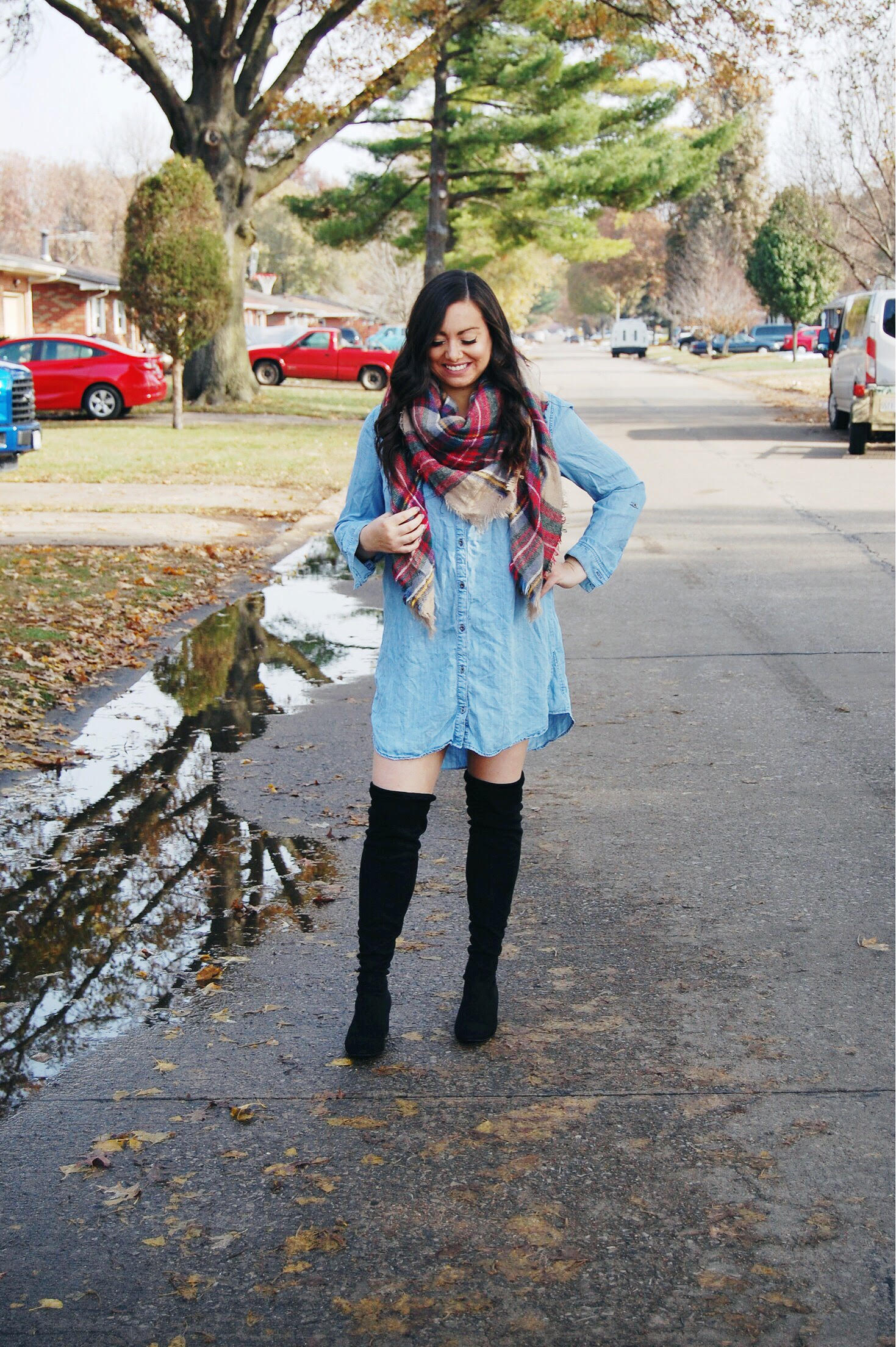 chambray dress fall outfit Chambray Dress For Fall | Fashion